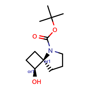 Chemical structure of tert-butyl cis-3-hydroxy-5-azaspiro[3.4]octane-5-carboxylate , AChemBlock AD247522