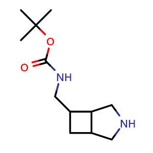 Chemical structure of tert-butyl N-({3-azabicyclo[3.2.0]heptan-6-yl}methyl)carbamate , CAS 2168811-46-7, AChemBlock AD247527