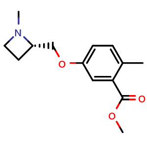Chemical structure of methyl 2-methyl-5-[[(2S)-1-methylazetidin-2-yl]methoxy]benzoate , CAS 2923388-14-9, AChemBlock AD247534