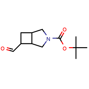 Chemical structure of tert-butyl 6-formyl-3-azabicyclo[3.2.0]heptane-3-carboxylate , CAS 2894775-04-1, AChemBlock AD247539