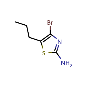 Chemical structure of 4-Bromo-5-propylthiazol-2-amine , CAS 1903201-88-6, AChemBlock AD247551