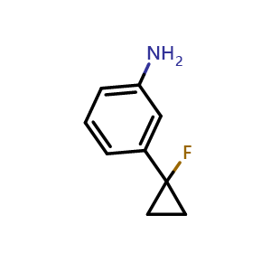 Chemical structure of 3-(1-fluorocyclopropyl)aniline , CAS 1785095-08-0, AChemBlock AD247564
