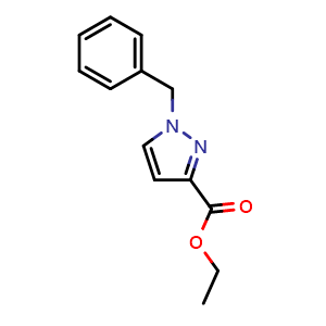 Chemical structure of Ethyl 1-Benzylpyrazole-3-carboxylate , CAS 174907-58-5, AChemBlock AD247568