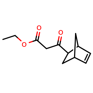 Chemical structure of Ethyl 3-(Bicyclo[2.2.1]hept-5-en-2-yl)-3-oxopropanoate , CAS 75275-66-0, AChemBlock AD247569