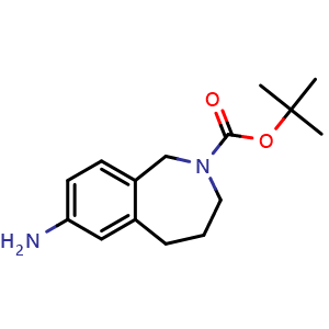 Chemical structure of 2-Boc-2,3,4,5-tetrahydro-1H-benzo[c]azepin-7-amine , CAS 939043-31-9, AChemBlock AD247571