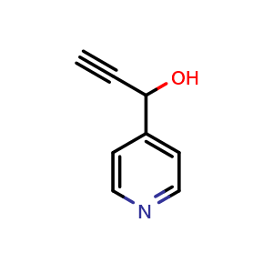 Chemical structure of 1-(4-Pyridyl)-2-propyn-1-ol , CAS 1087354-01-5, AChemBlock AD247580