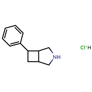 Chemical structure of 6-phenyl-3-azabicyclo[3.2.0]heptane hydrochloride , CAS 2137987-26-7, AChemBlock AD247602