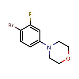 Chemical structure of 4-(4-Bromo-3-fluorophenyl)morpholine , CAS 279261-83-5, AChemBlock AD247605