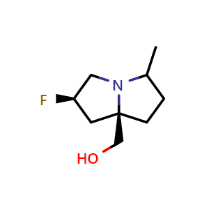 Chemical structure of ((2R,7aR)-2-fluoro-5-methyltetrahydro-1H-pyrrolizin-7a(5H)-yl)methanol , CAS 2927440-59-1, AChemBlock AD247606