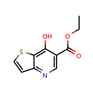 Chemical structure of Ethyl 7-Hydroxythieno[3,2-b]pyridine-6-carboxylate , CAS 65076-07-5, AChemBlock AD247614