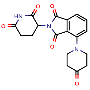 Chemical structure of 2-(2,6-Dioxopiperidin-3-yl)-4-(4-oxopiperidin-1-yl)isoindoline-1,3-dione , CAS 2816979-70-9, AChemBlock AD247615