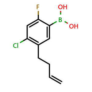 Chemical structure of 5-(3-Buten-1-yl)-4-chloro-2-fluorophenylboronic acid , AChemBlock AD247618