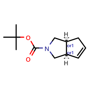 Chemical structure of cis-N-Boc-1,2,3,3a,4,6a-hexahydrocyclopenta[c]pyrrole , CAS 130658-17-2, AChemBlock AD247619