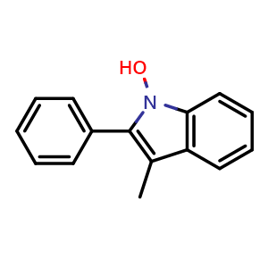 Chemical structure of 3-Methyl-2-phenyl-1H-indol-1-ol , CAS 73822-13-6, AChemBlock AD247626