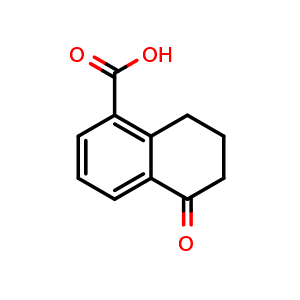 Chemical structure of 5-Oxo-5,6,7,8-tetrahydronaphthalene-1-carboxylic acid , CAS 56461-21-3, AChemBlock AD247639