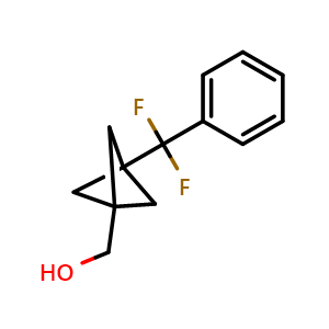 Chemical structure of {3-[difluoro(phenyl)methyl]bicyclo[1.1.1]pentan-1-yl}methanol , CAS 2169049-75-4, AChemBlock AD247643