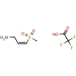 Chemical structure of (2Z)-3-methanesulfonylprop-2-en-1-amine trifluoroacetic acid , CAS 2034161-82-3, AChemBlock AD247644
