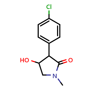 Chemical structure of 3-(4-Chlorophenyl)-4-hydroxy-1-methylpyrrolidin-2-one , AChemBlock AD247648