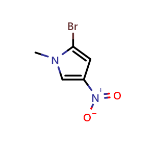 Chemical structure of 2-Bromo-1-methyl-4-nitro-1H-pyrrole , CAS 160468-11-1, AChemBlock AD247649