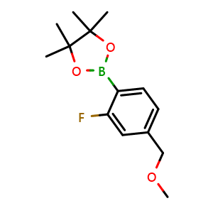 Chemical structure of 2-Fluoro-4-(methoxymethyl)phenylboronic acid pinacol ester , AChemBlock AD247652