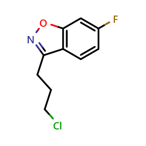 Chemical structure of 3-(3-chloropropyl)-6-fluorobenzo[d]isoxazole , CAS 84243-02-7, AChemBlock AD247660