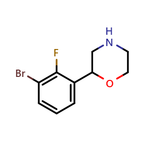 Chemical structure of 2-(3-bromo-2-fluoro-phenyl)morpholine , CAS 1506808-16-7, AChemBlock AD247672