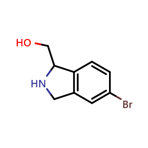 Chemical structure of (5-Bromoisoindolin-1-yl)methanol , CAS 1391083-22-9, AChemBlock AD247695
