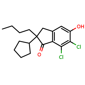 2-Butyl-6,7-dichloro-2-cyclopentyl-5-hydroxy-1-indanone