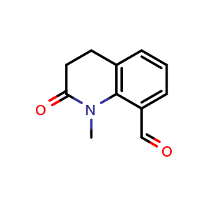 Chemical structure of 1-Methyl-2-oxo-1,2,3,4-tetrahydroquinoline-8-carbaldehyde , CAS 1512224-24-6, AChemBlock AD247704