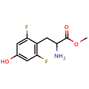 Chemical structure of methyl 2-amino-3-(2,6-difluoro-4-hydroxy-phenyl)propanoate , CAS 1259964-63-0, AChemBlock AD247705