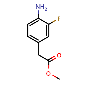 Chemical structure of Methyl 2-(4-Amino-3-fluorophenyl)acetate , CAS 192650-55-8, AChemBlock AD247706