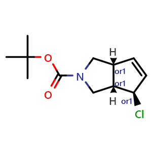Chemical structure of (3aR,6R,6aS)-rel-2-Boc-6-chloro-1,2,3,3a,6,6a-hexahydrocyclopenta[c]pyrrole , CAS 2360844-24-0, AChemBlock AD247713