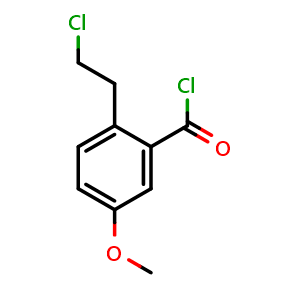 Chemical structure of 2-(2-Chloroethyl)-5-methoxybenzoyl chloride , CAS 342422-24-6, AChemBlock AD247718