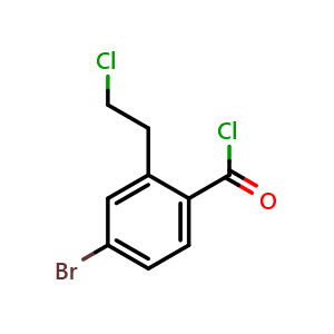 Chemical structure of 4-Bromo-2-(2-chloroethyl)benzoyl chloride , CAS 1803093-47-1, AChemBlock AD247719