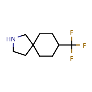 Chemical structure of 8-(Trifluoromethyl)-2-azaspiro[4.5]decane , CAS 1341650-15-4, AChemBlock AD247726