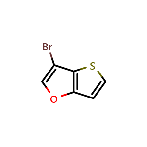 Chemical structure of 3-Bromothieno[3,2-b]furan , CAS 2642306-69-0, AChemBlock AD247733