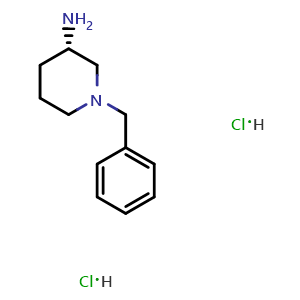 Chemical structure of (3S)-1-benzylpiperidin-3-amine dihydrochloride , CAS 307532-02-1, AChemBlock AD247736