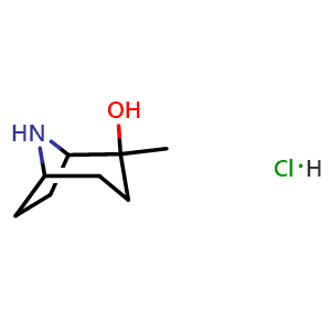 Chemical structure of 2-methyl-8-azabicyclo[3.2.1]octan-2-ol hydrochloride , AChemBlock AD247737