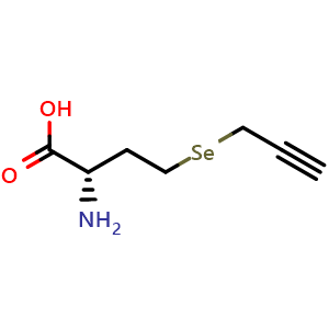 Chemical structure of (2S)-2-Amino-4-(2-propyn-1-ylseleno)butanoic acid , CAS 1601474-63-8, AChemBlock AD247743