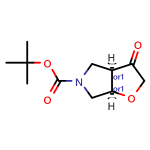 Chemical structure of cis-5-Boc-tetrahydro-2H-furo[2,3-c]pyrrol-3(3aH)-one , CAS 1273562-87-0, AChemBlock AD247748