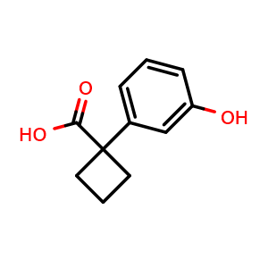 Chemical structure of 1-(3-Hydroxyphenyl)cyclobutane-1-carboxylic acid , CAS 1307837-71-3, AChemBlock AD247751