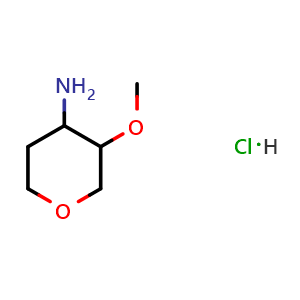 Chemical structure of 3-methoxytetrahydropyran-4-amine;hydrochloride , CAS 2700509-03-9, AChemBlock AD247752