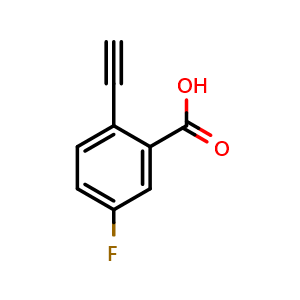 Chemical structure of 2-Ethynyl-5-fluorobenzoic acid , CAS 1850860-05-7, AChemBlock AD247755