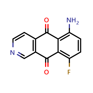 Chemical structure of 6-Amino-9-fluorobenzo[g]isoquinoline-5,10-dione , AChemBlock AD247766