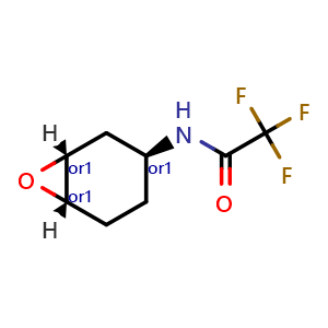 Chemical structure of 2,2,2-trifluoro-N-[rel-(1R,3S,6S)-7-oxabicyclo[4.1.0]heptan-3-yl]acetamide , CAS 836607-58-0, AChemBlock AD247770