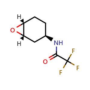 Chemical structure of 2,2,2-trifluoro-N-[(1S,3R,6R)-7-oxabicyclo[4.1.0]heptan-3-yl]acetamide , CAS 1932772-58-1, AChemBlock AD247777
