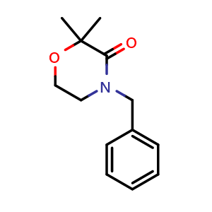 Chemical structure of 4-benzyl-2,2-dimethyl-morpholin-3-one , CAS 1808171-31-4, AChemBlock AD247778
