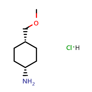 Chemical structure of cis-4-(methoxymethyl)cyclohexanamine hydrochloride , CAS 1022158-93-5, AChemBlock AD247785