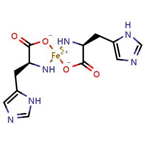 Chemical structure of Bis((L-histidyl)oxy)iron , CAS 88503-62-2, AChemBlock AD247786