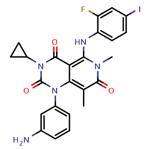 1-(3-Aminophenyl)-3-cyclopropyl-5-((2-fluoro-4-iodophenyl)amino)-6,8-dimethylpyrido[4,3-d]pyrimidine-2,4,7(1H,3H,6H)-trione